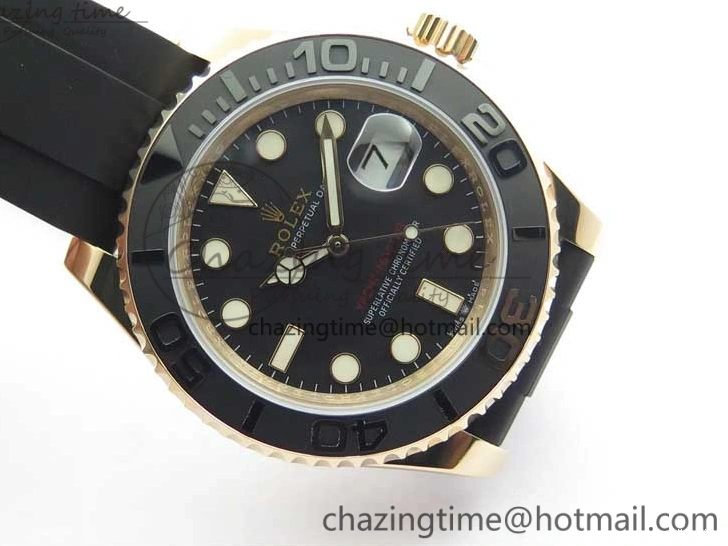 MiroTime 0523 Yacht-Master 116655 UBF 1:1 Best Edition 3D Black Ceramic Bezel on Black Rubber Strap A2836(Free Extra Strap) SunProtective 3061